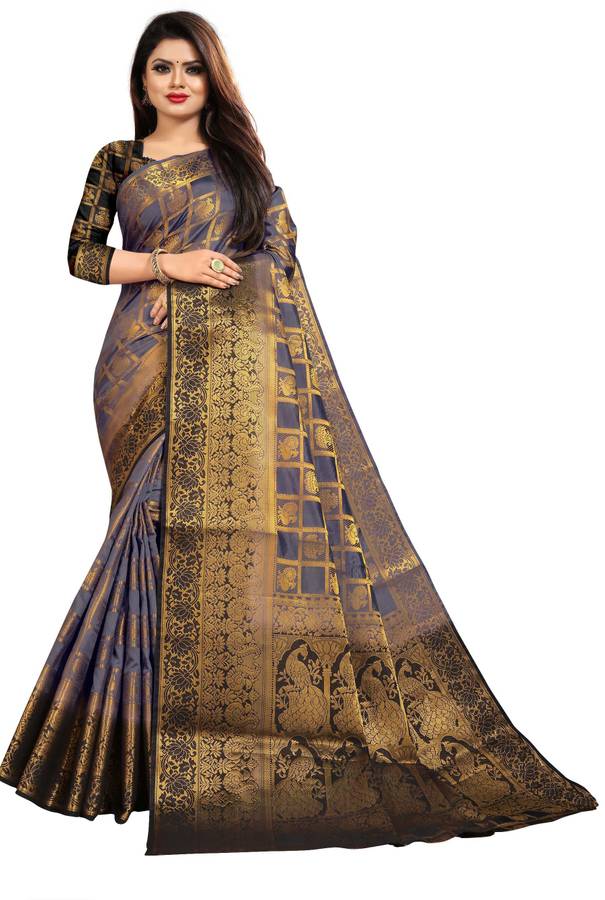 Woven Kanjivaram Jacquard Saree Price in India