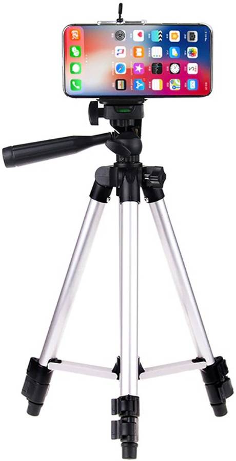 LUKECAGE Super Quality Mini 3110 TRIPOD WITH MOBILE HOLDER High Quality 360° Horizontal 90 vertical rotation with 2-way head Extendable Mobile Smart Phone Digital Camera Tripod Stand Mount Holder Clip Set For Mobiles & Smartphones Tripod Tripod