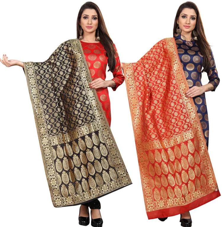 Jacquard Woven Multicolor Women Dupatta