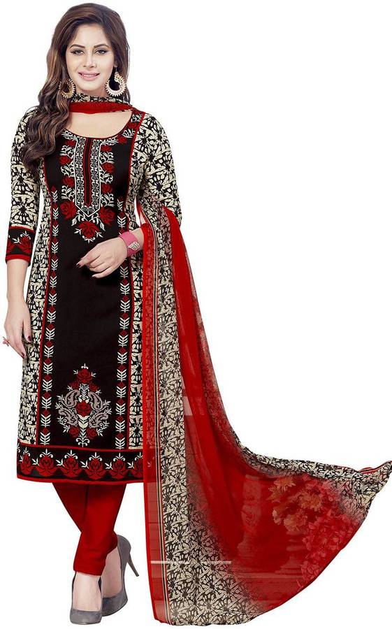 Poly Crepe Floral Print Salwar Suit Material