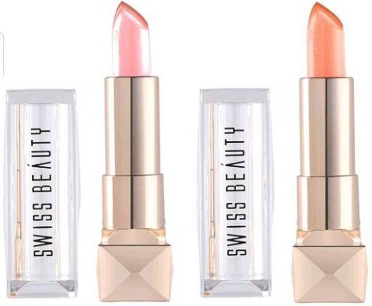 SWISS BEAUTY Glitter Color Change GEL Lipstick Pink & Orange Price in India