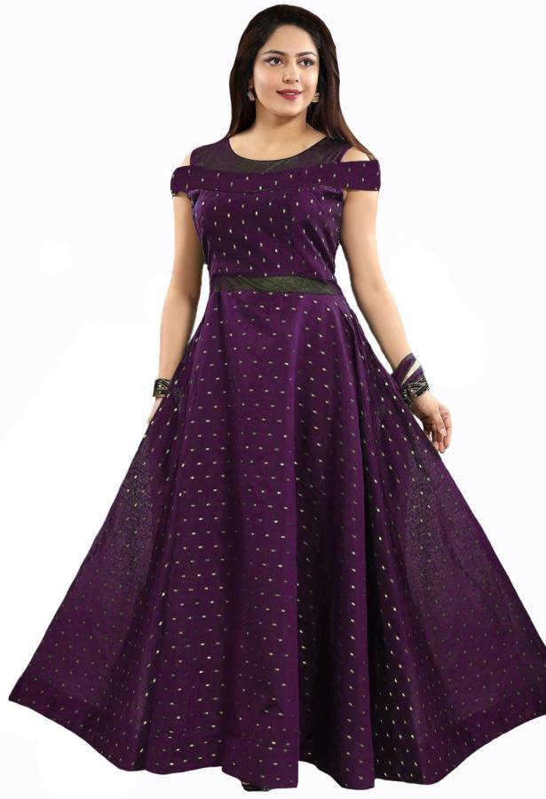 Women Gown Purple Dress Price in India