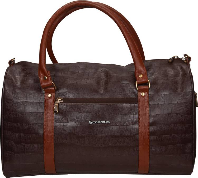 Cosmus Cabin size Duffle bag - Bahamas BROWN PU 30 Litre Stylish Tan duffle bag Travel Duffel Bag