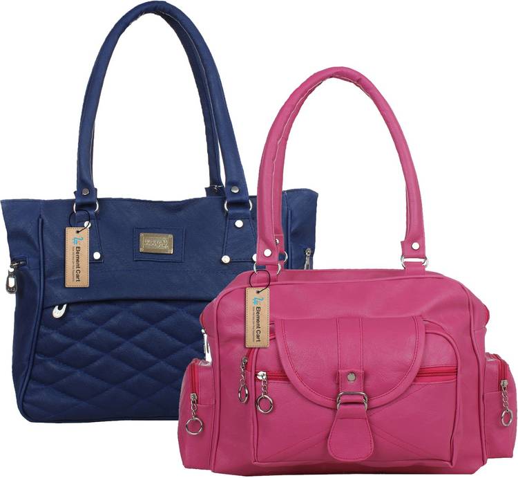 Women Blue, Pink Hand-held Bag