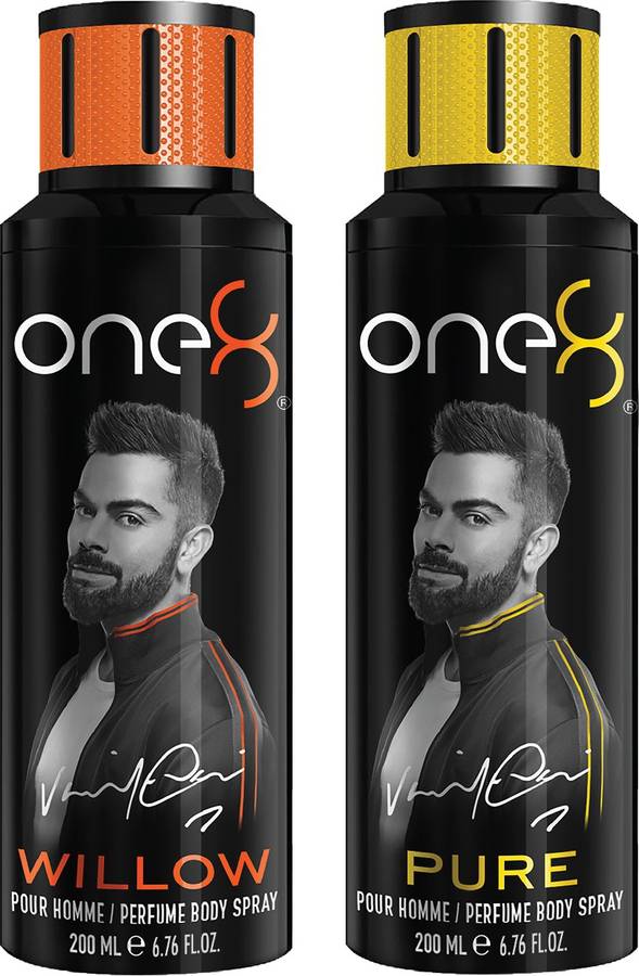 one8 by Virat Kohli Set Of 2 Deos ( Willow + Pure) Perfume Body Spray  -  For Men