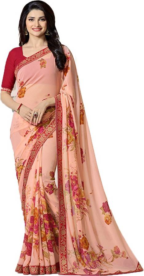 Floral Print Fashion Georgette Saree