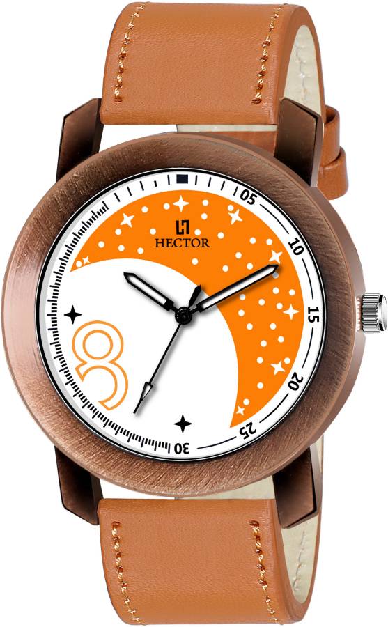 Hector HC-2 Premium Collection White-Brown Round Fancy Analog Watch  - For Men Price in India