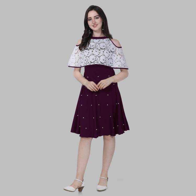 Women A-line Purple Dress Price in India