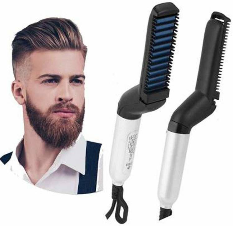 SITA SHOK Electric Beard Straightener for Men - Professional Quick Styling Comb for Frizz-Free Beard Hair - Ceramic Ionic Heating Control - Portable Brush with Anti-Scald Feature 00015 Hair Straightener Price in India