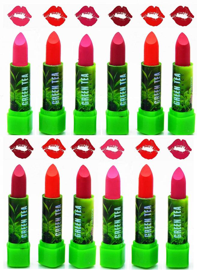 SWIPA Green tea extract multicolor Lipstick set of 24 Price in India