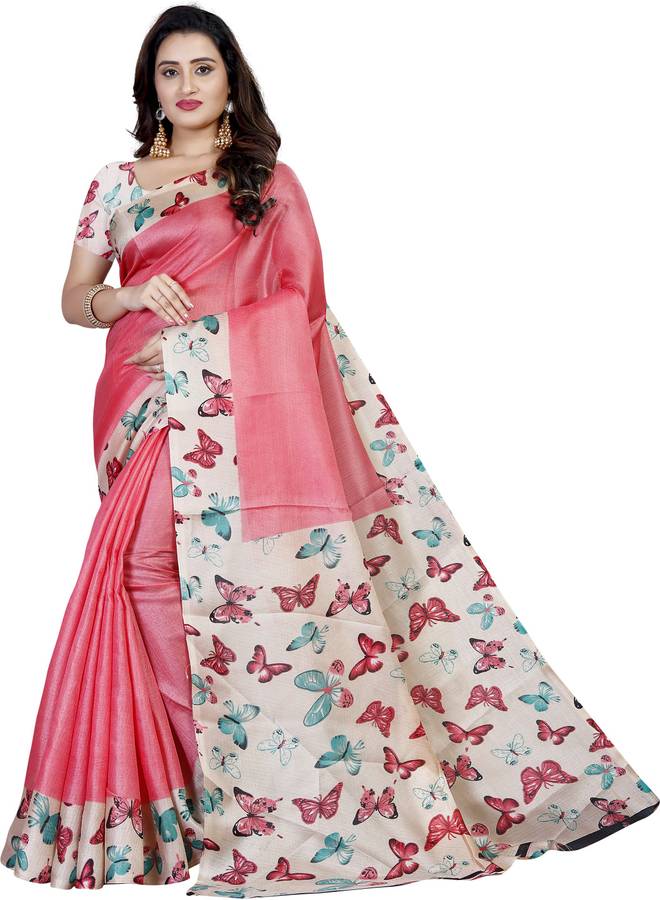 Printed Kalamkari Cotton Blend Saree