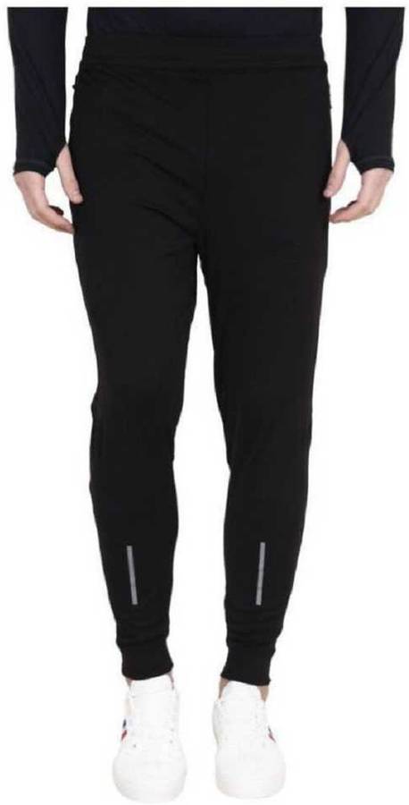 Solid Men Black Track Pants