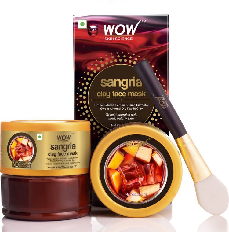 WOW Skin Science Sangria Face Mask for Energizing Dull, Tired, Patchy Skin - For All Skin Types - No Parabens, Sulphate & Mineral Oil - 200mL