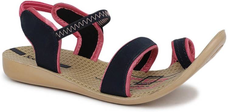 Women PU7240L Blue, Pink Flats Sandal Price in India