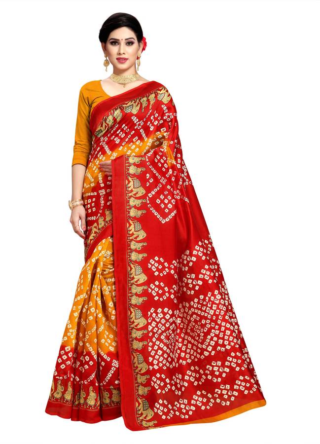 Printed, Ombre, Animal Print Bandhani Silk Blend Saree Price in India, Full Specifications & Offers Printed, Ombre, Animal Print Bandhani Silk Blend Saree Price in India, Full Specifications & Offers