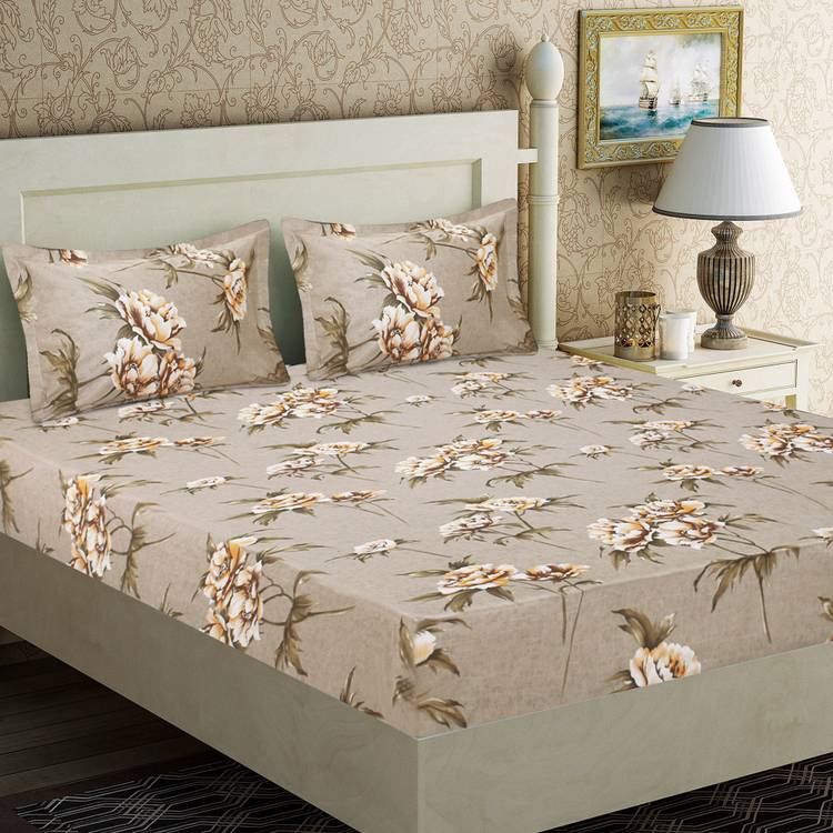 Flipkart SmartBuy 144 TC Cotton Double King Floral Bedsheet