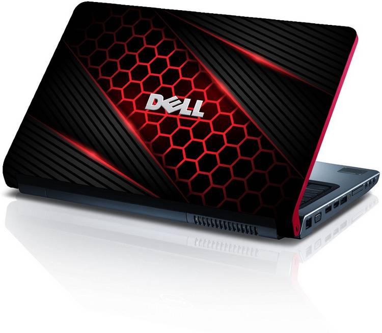 Techfit Honeycomb Red Black - Removable Vinyl HD Printed Laptop Skin/Sticker/Cover for 13.1, 13.3, 14.1, 14.4, 15.1, 15.6 inches Vinyl Laptop Decal 15.6