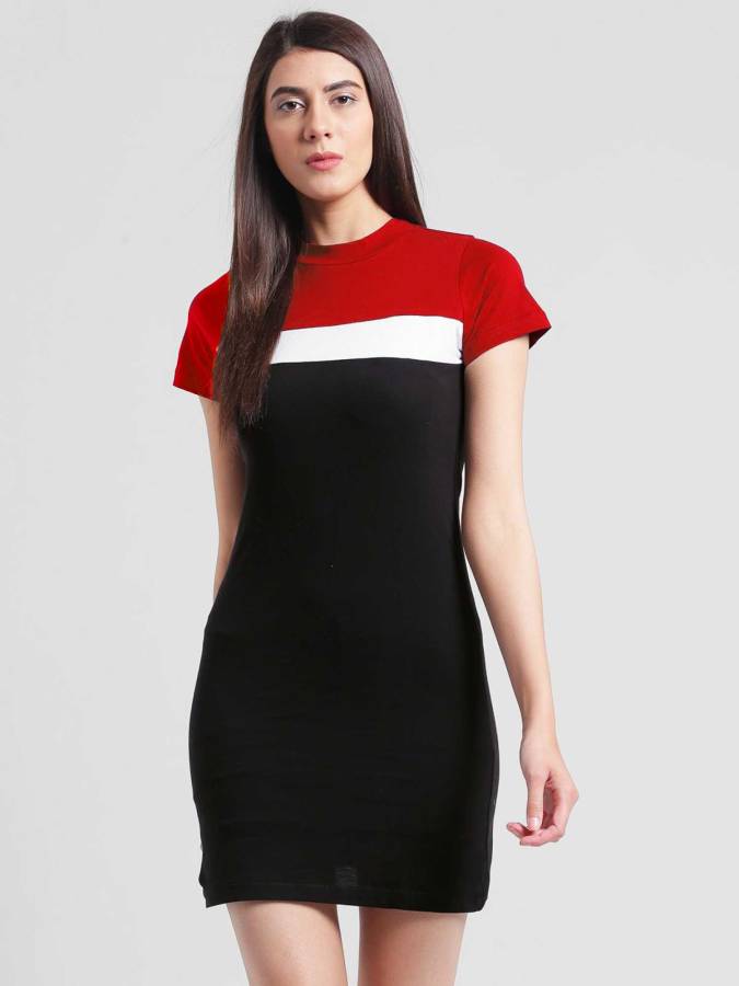 Women Bodycon Red, Black, White Dress Price in India