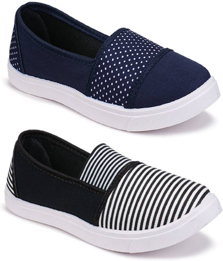 Combo Pack of 2 Latest Collection Stylish Loafers Sneakers Shoes For Women Slip On Sneakers For Women