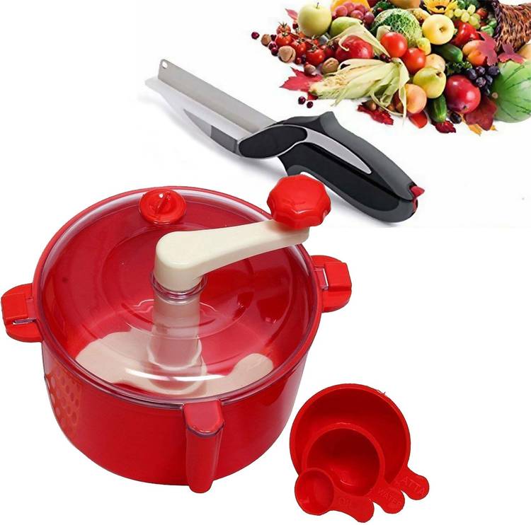 KETSAAL 1 Vegetable Cutter/Chopper with 1 Dough Maker Plastic Vertical Dough Maker