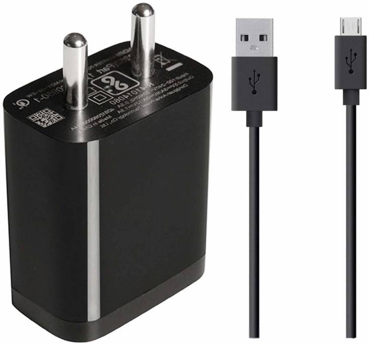 WebMedia Single (1) USB Charger with Fast Charging, Black 1.5 A Mobile Charger with Detachable Cable