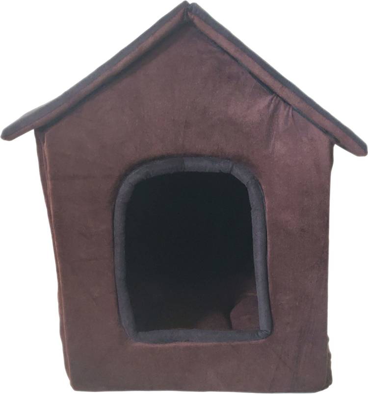 Dogerman Foldable Velvet Fabric Dual Brown Black color House For Dogs & cats S Pet Bed