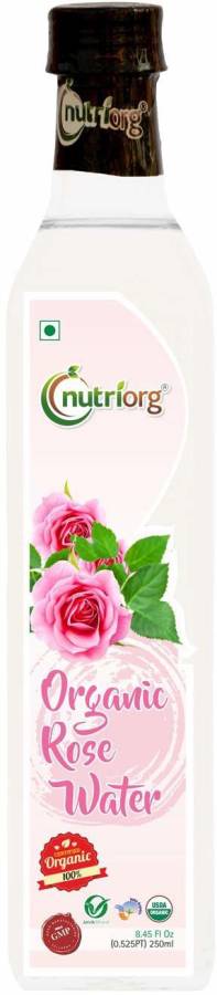 Nutriorg Organic Rose Water 250 ml Glass Bottle Price in India