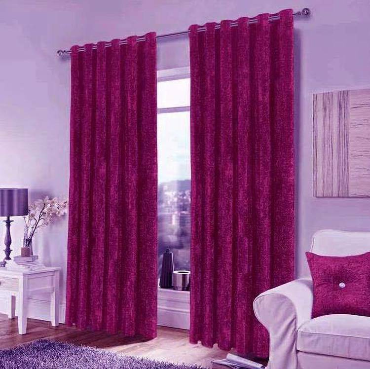 Dashing Fabrics 213.36 cm (7 ft) Velvet Door Curtain (Pack Of 2)