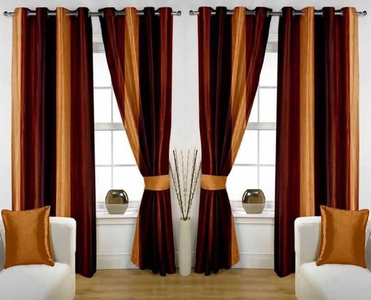 SIRJANHAAR 213 cm (7 ft) Polyester Door Curtain (Pack Of 4)