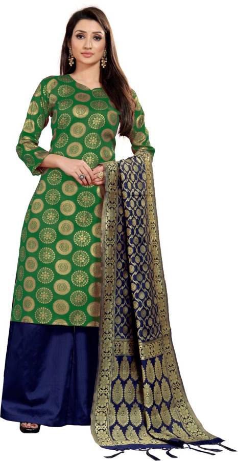 AMICALE Jacquard Embroidered Kurta & Palazzo Material Price in India