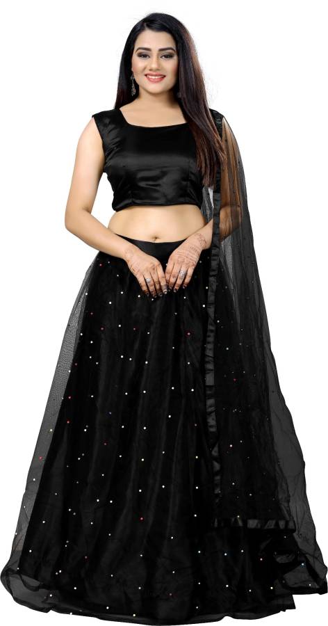 Embroidered Semi Stitched Lehenga Choli Price in India