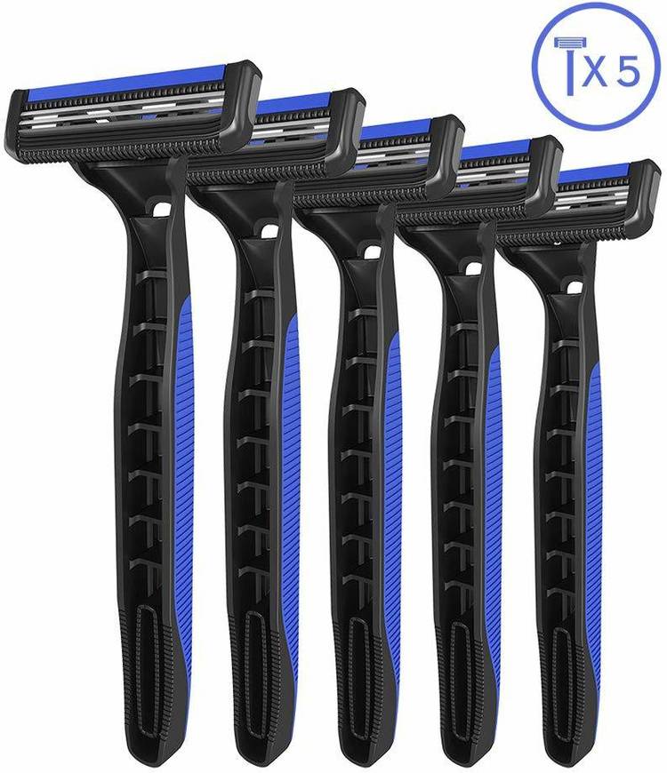 LetsShave Pro 2 Plus Disposable Razor - Open Flow Cartridge Razor (Pack of 5)