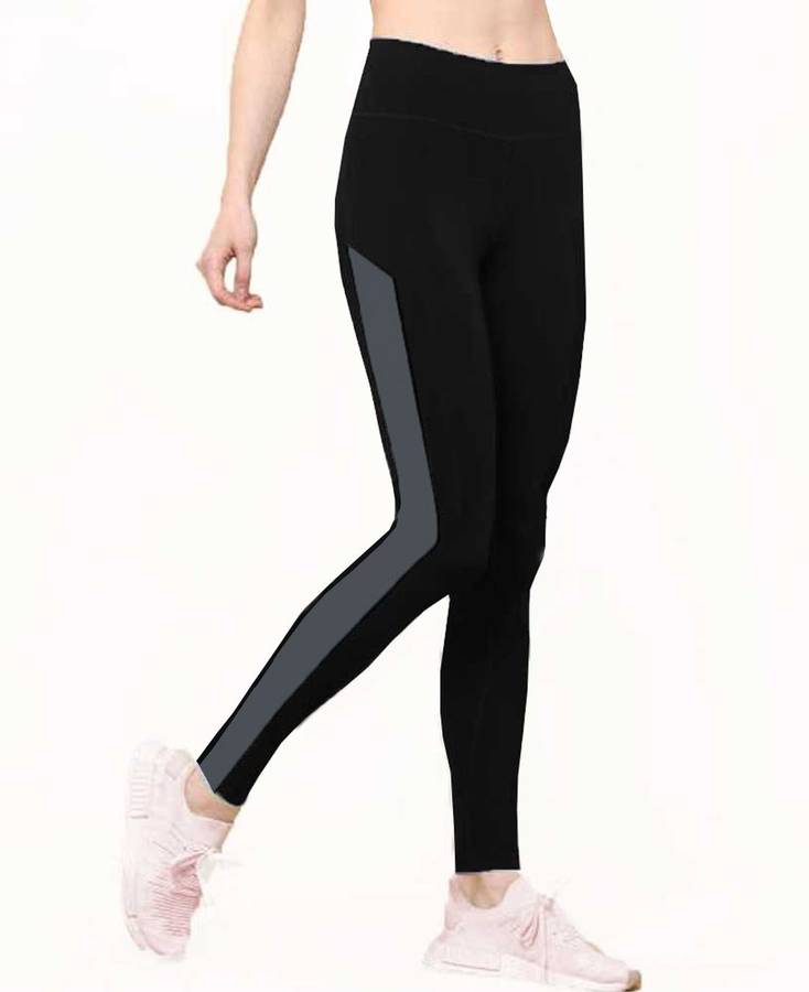 Color Block Women Black Tights