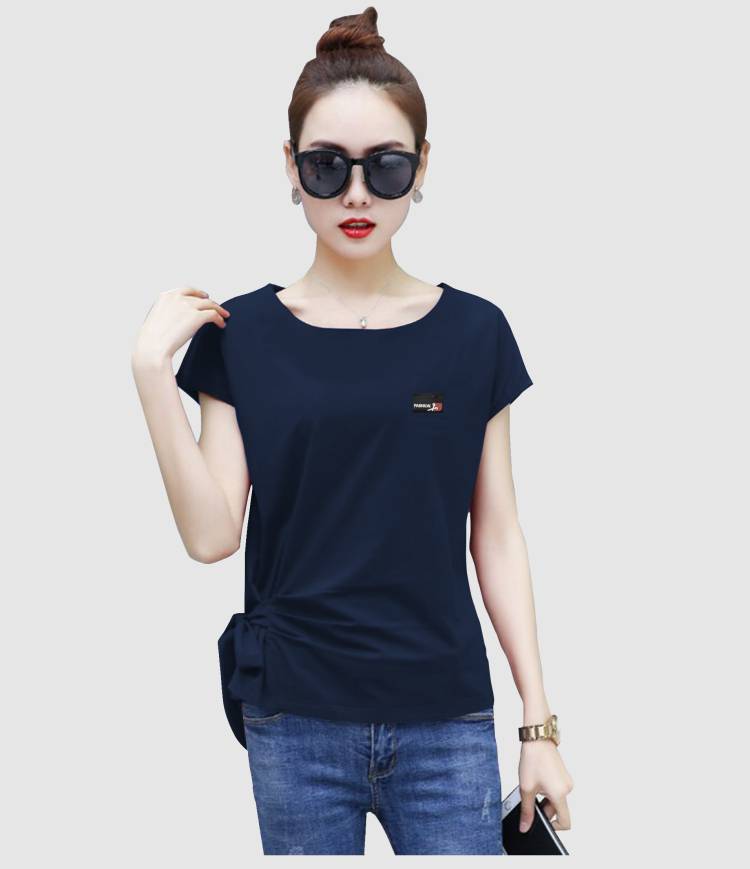 Party Half Sleeve Solid Women Blue Top Price in India