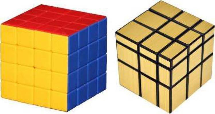 M-Alive High Speed Challenge Golden Mirror & Stickerless 4x4x4 Speed Cube - Combo