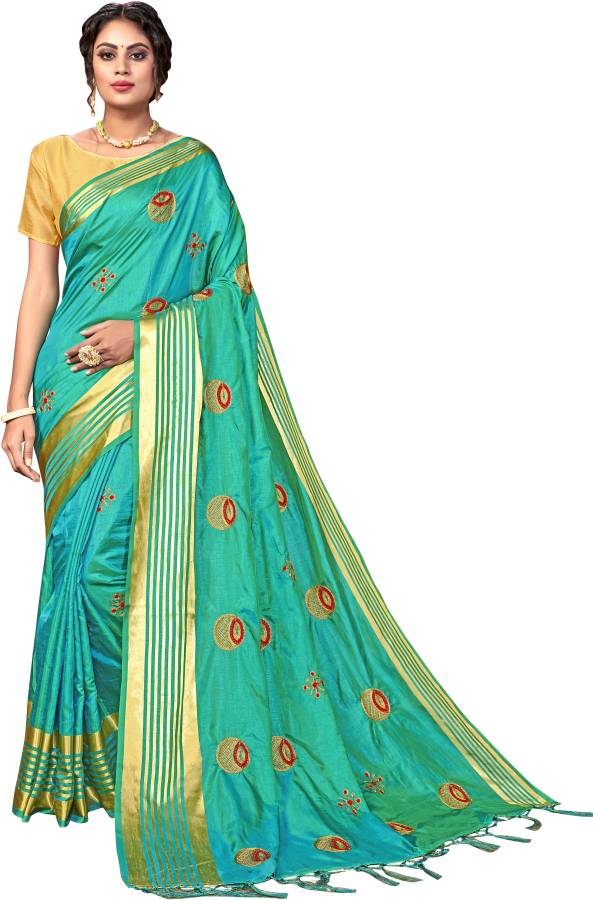 Embroidered Fashion Pure Silk Saree Price in India