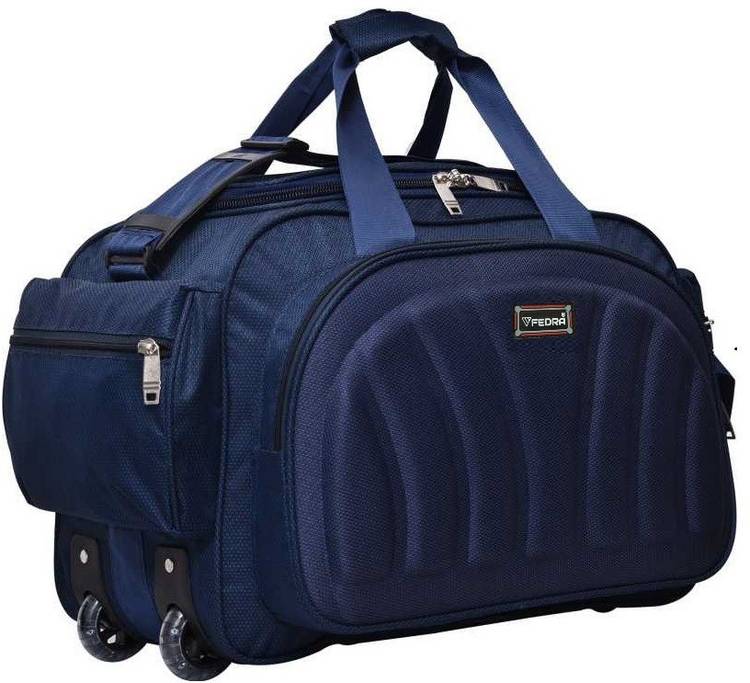 FEDRA (Expandable) Expandable Superior Good Quality Unisex Lightweight Waterproof Synthetic 50 L Blue Travel Duffel Bag Luggage with 2 Roller Wheels For Easy pulling of the bag For Men Women Boy Girls Travel Duffel Bag