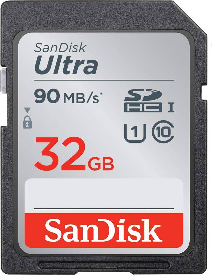 SanDisk Ultra 32 SDHC Class 10 90 Mbps  Memory Card