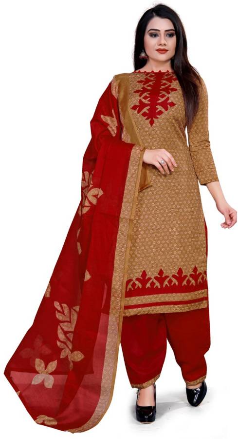 Saara Cotton Printed, Geometric Print Salwar Suit Material Price in India