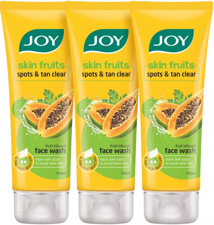Joy Skin Fruits Spots & Tan Clear Papaya Fruit Infused (Pack of 3 x100ml) Face Wash Price in India