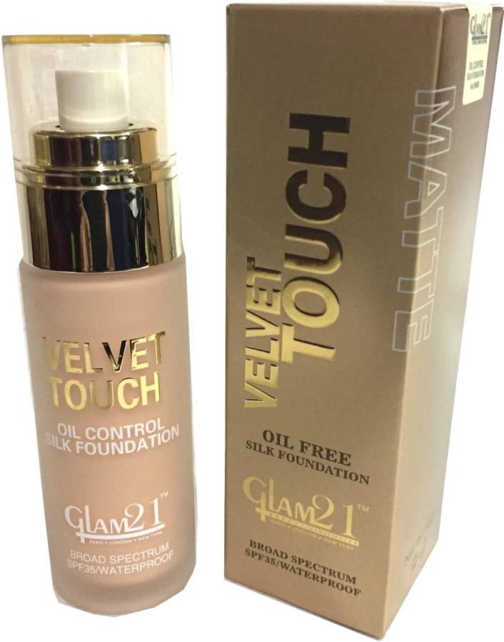 Glam 21 VELVET TOUCH OIL FREE SILK MATTE BROAD SPECTRUM SPF 35 WATERPROOF NATURAL SHADE FOUNDATION Foundation Price in India