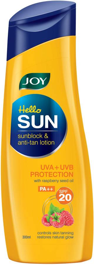 Joy Hello Sun Sublock & Anti-Tan Lotion for all skin type With UVA+UVB Protection - SPF 20 PA++ Price in India