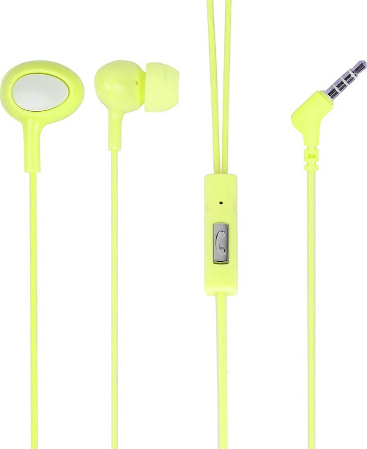 MINISO Unique In-ear Earphone with Mic and Controller - Yellow Wired Headset