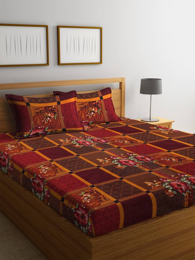 Fashion String 120 TC Microfiber Double Geometric Bedsheet