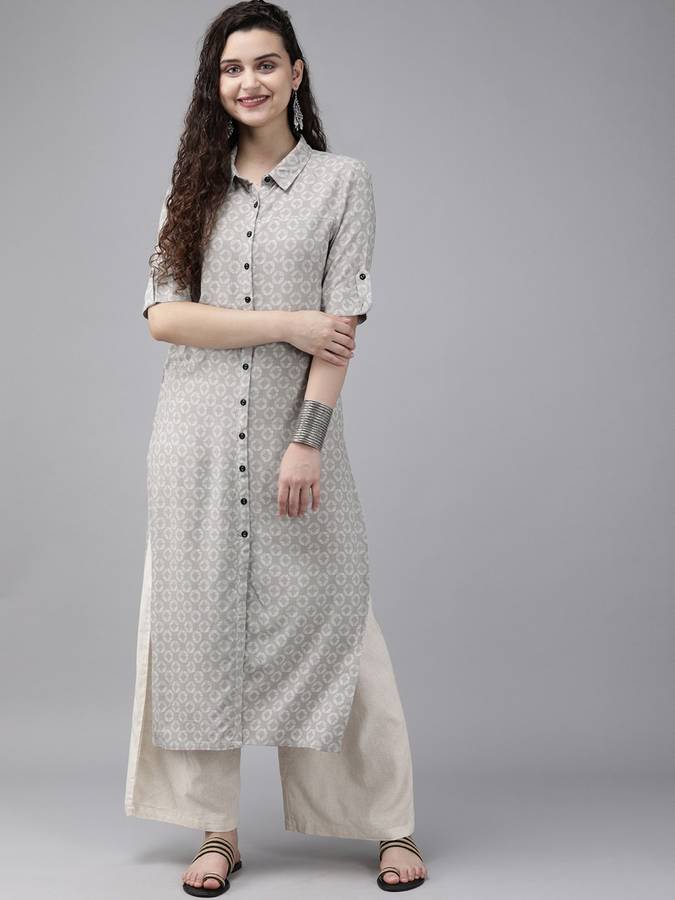 Women Printed Viscose Blend Pathani Kurta