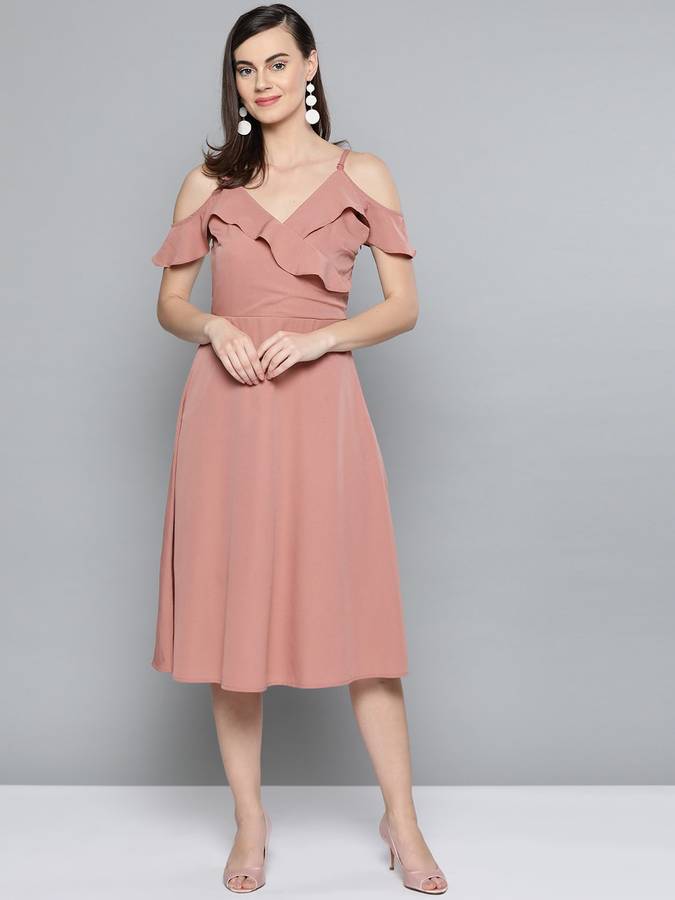 Women Wrap Pink Dress