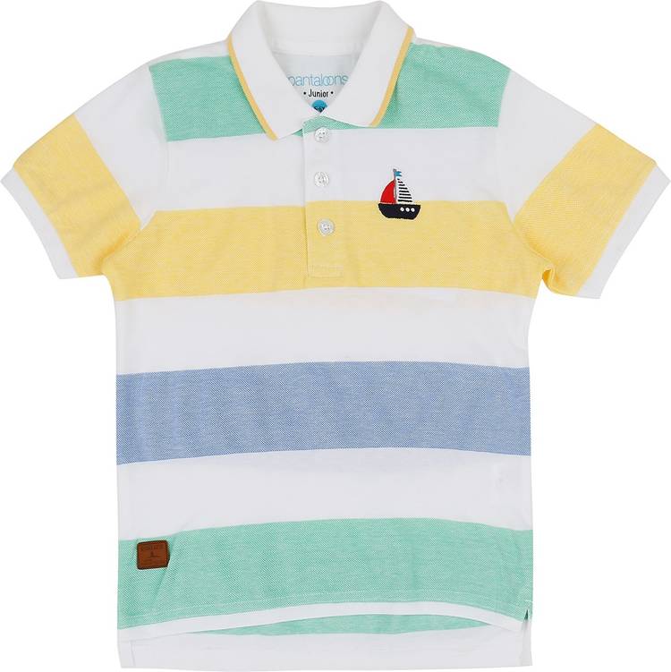 Boys Striped Cotton Blend T Shirt