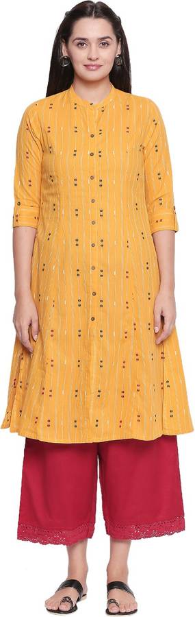 Women Self Design Pure Cotton A-line Kurta