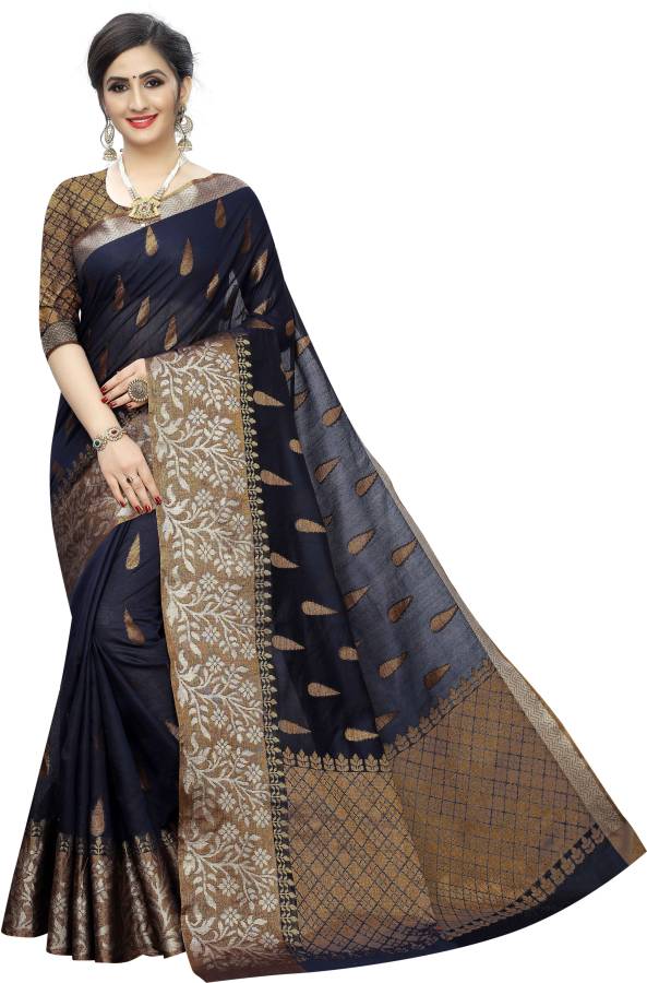 Woven Banarasi Cotton Silk Saree Price in India