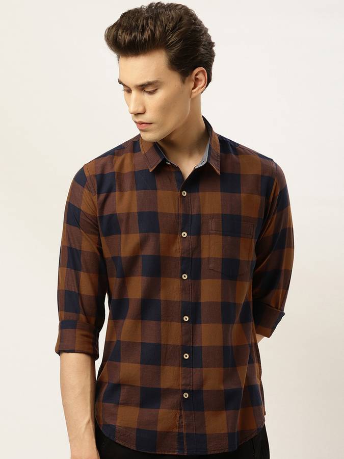 Men Checkered Casual Slim Shirt